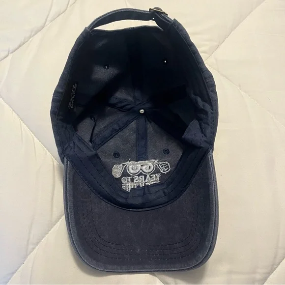 Men's baseball cap denim distressed with back adjustable buckle grey size OSFA - Picture 4 of 4